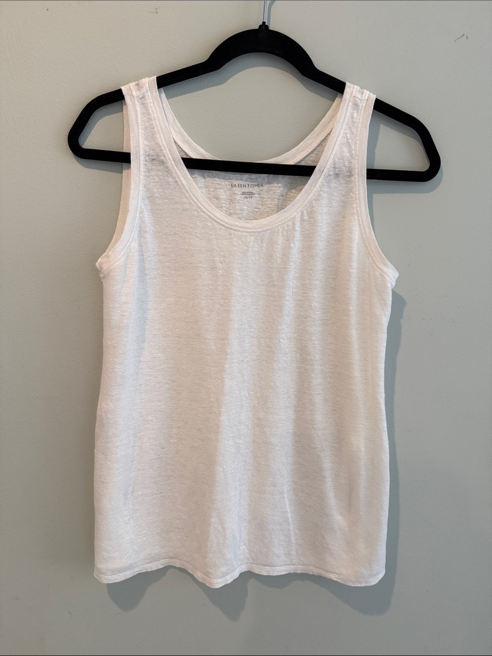 Eileen Fisher white linen tank top